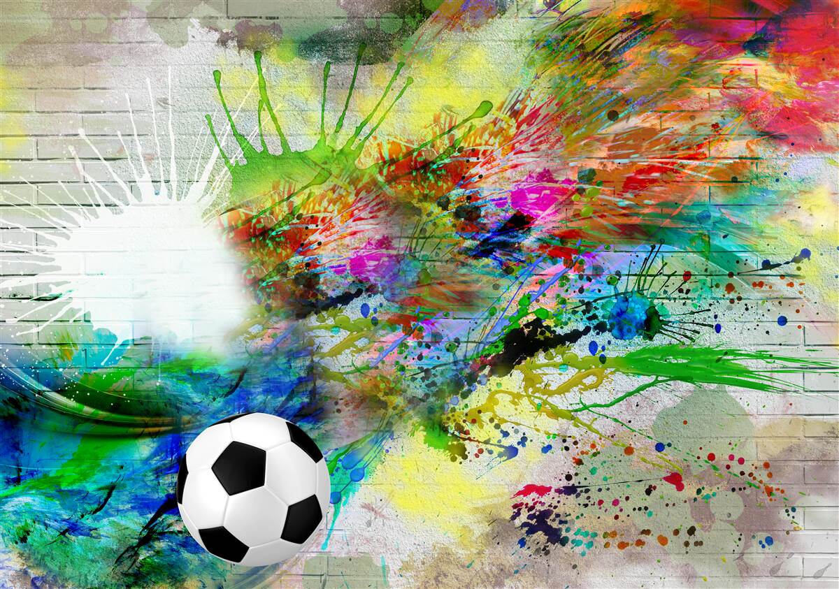Fototapeta futbal na vonkajšej strane svetelnej steny