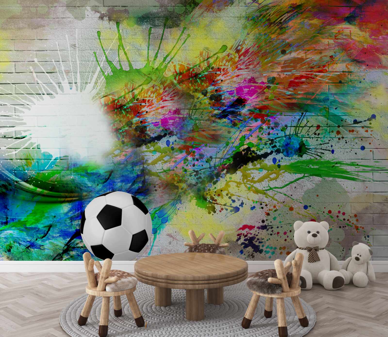 Fototapeta futbal na vonkajšej strane svetelnej steny