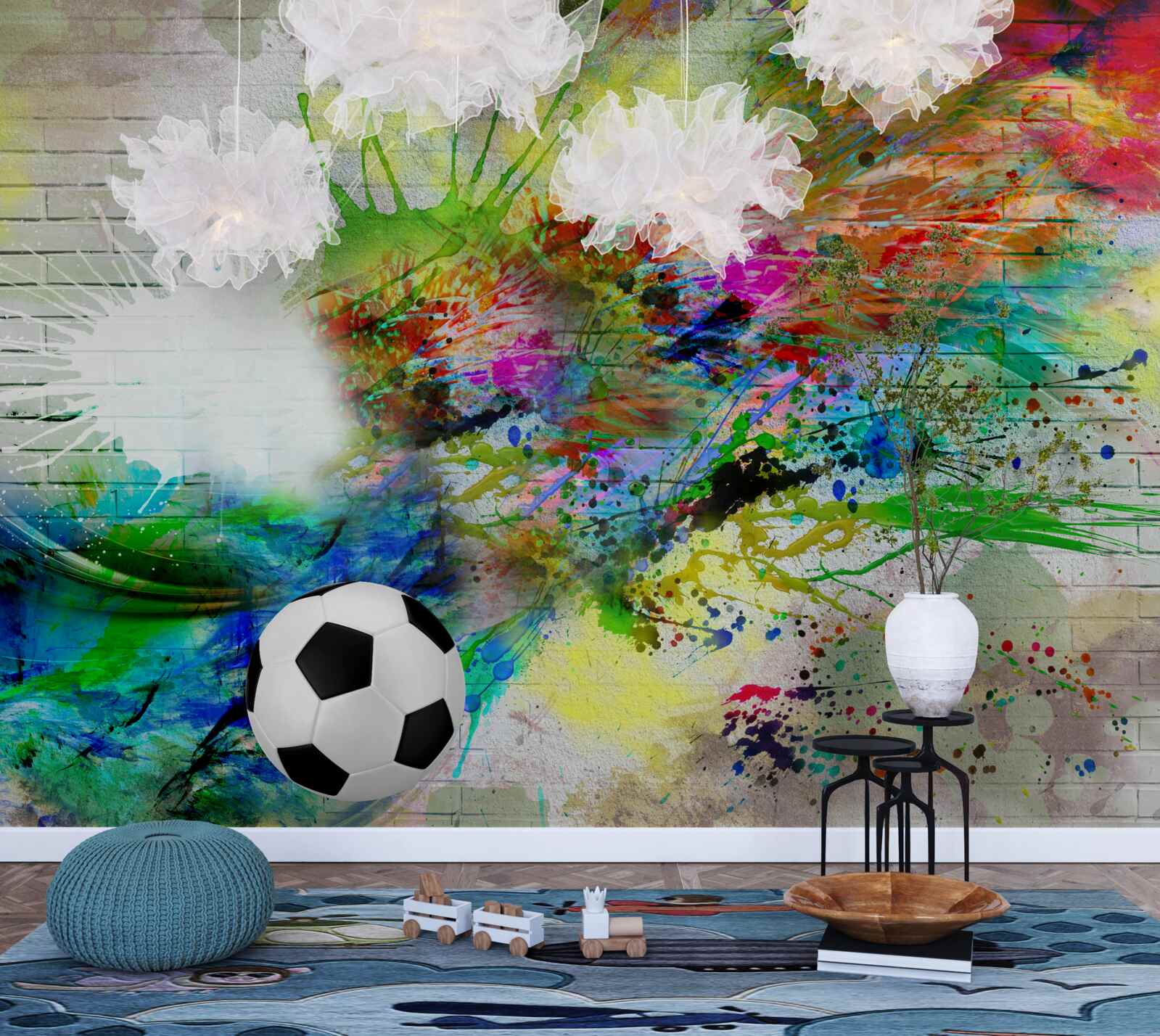 Fototapeta futbal na vonkajšej strane svetelnej steny