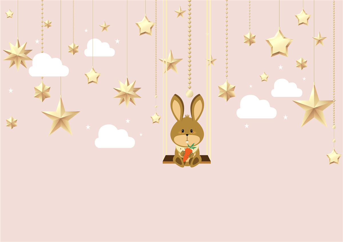 Fototapeta zajačik sa hojdá na hojdačke s mrkvou