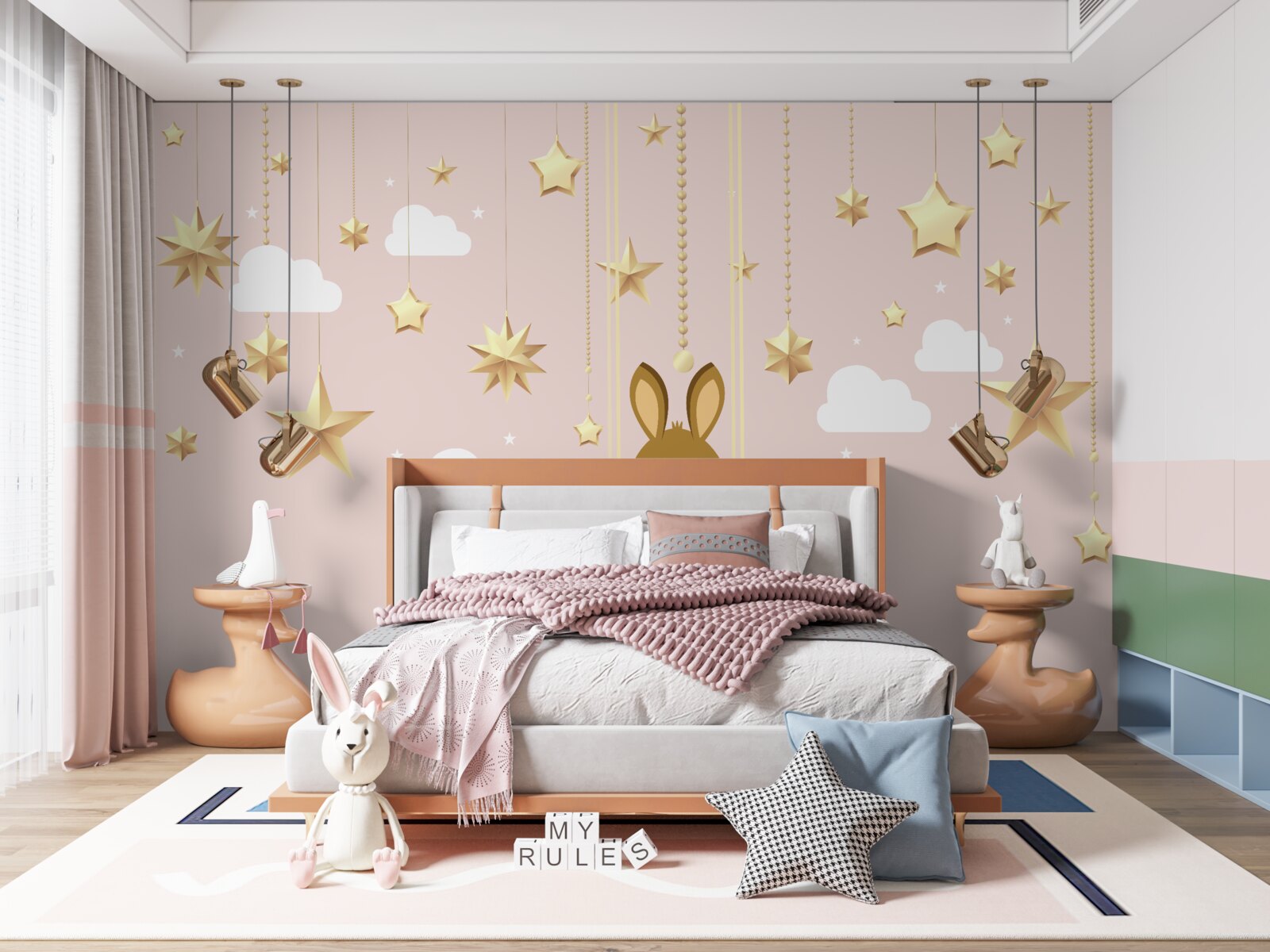 Fototapeta zajačik sa hojdá na hojdačke s mrkvou