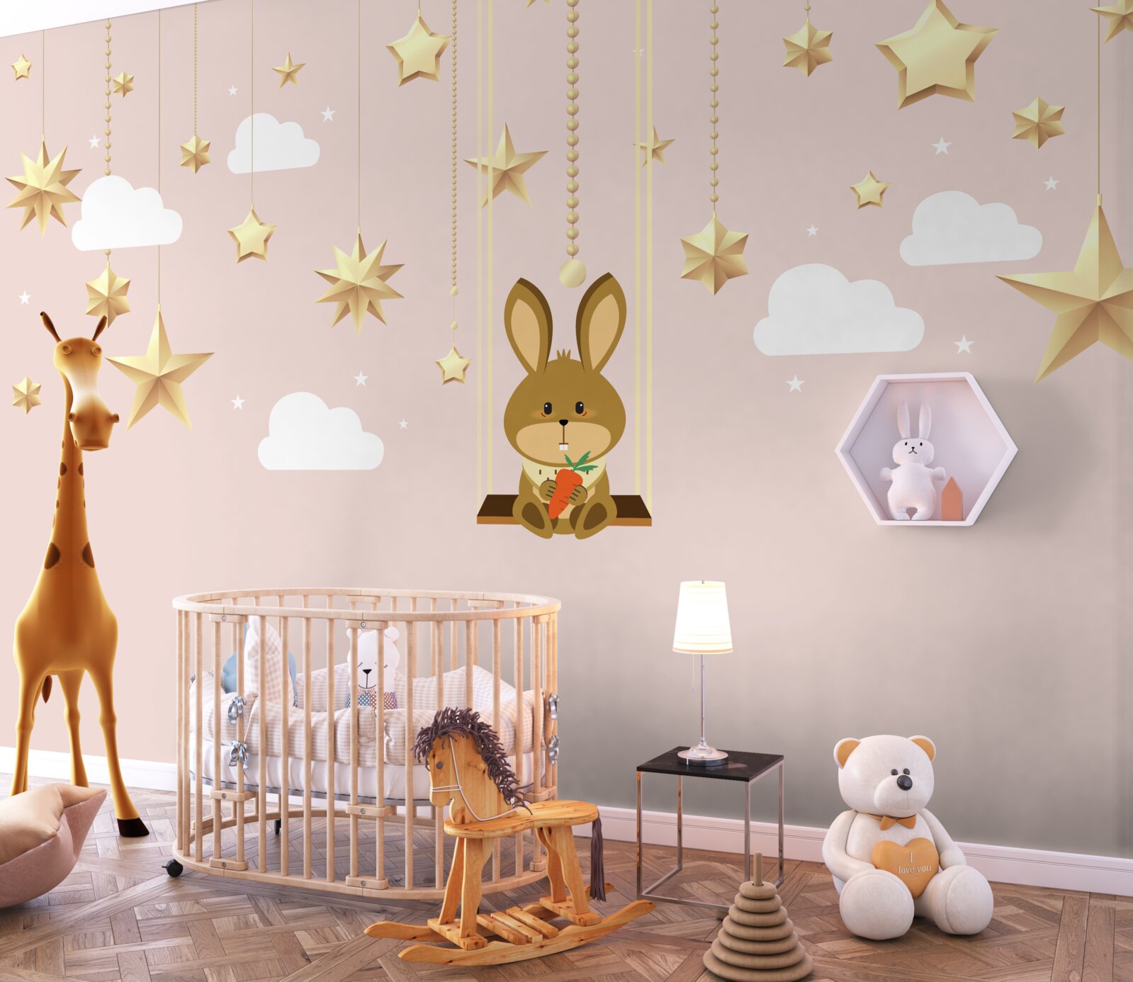 Fototapeta zajačik sa hojdá na hojdačke s mrkvou