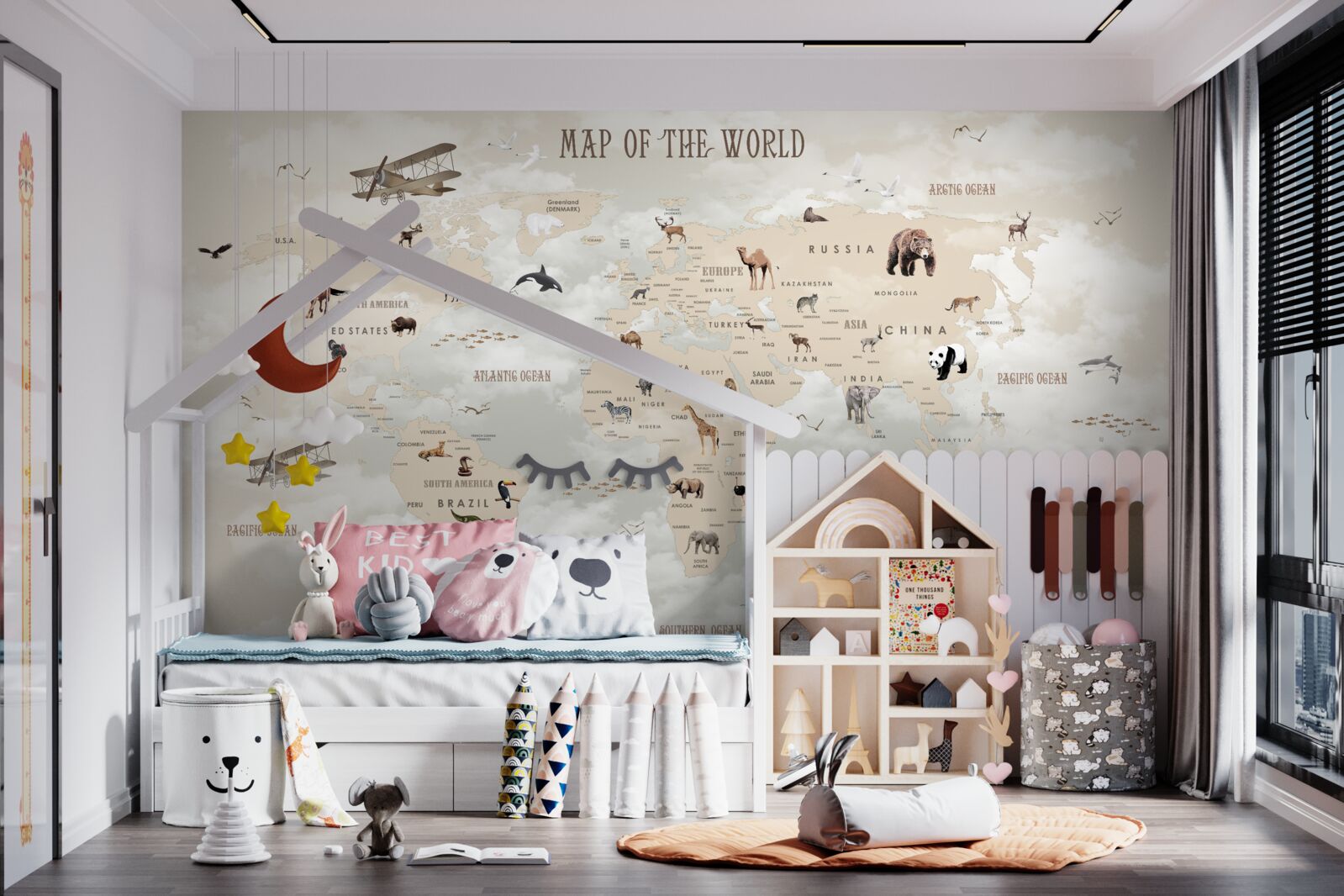 Fototapeta mapa sveta v odtieňoch hnedej