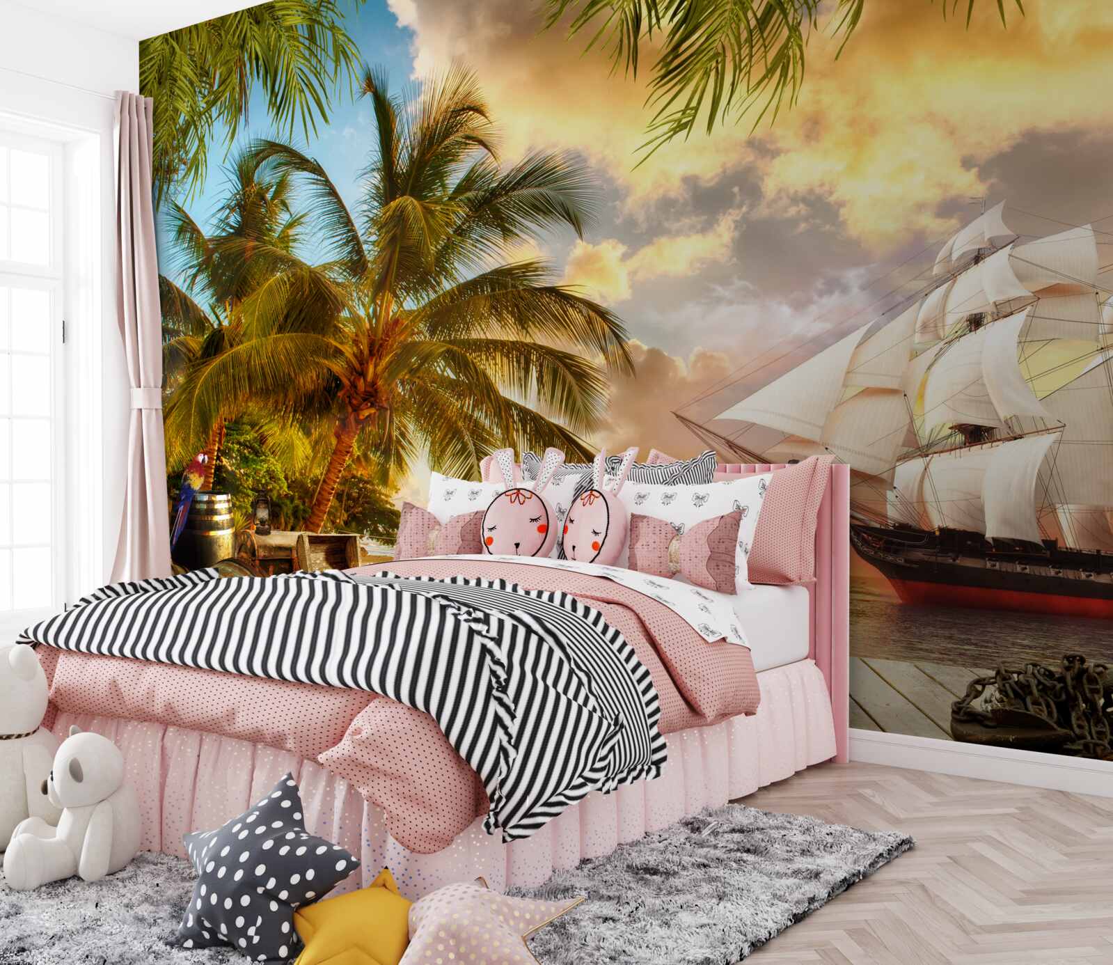 Fototapeta loď sa blíži k pobrežiu