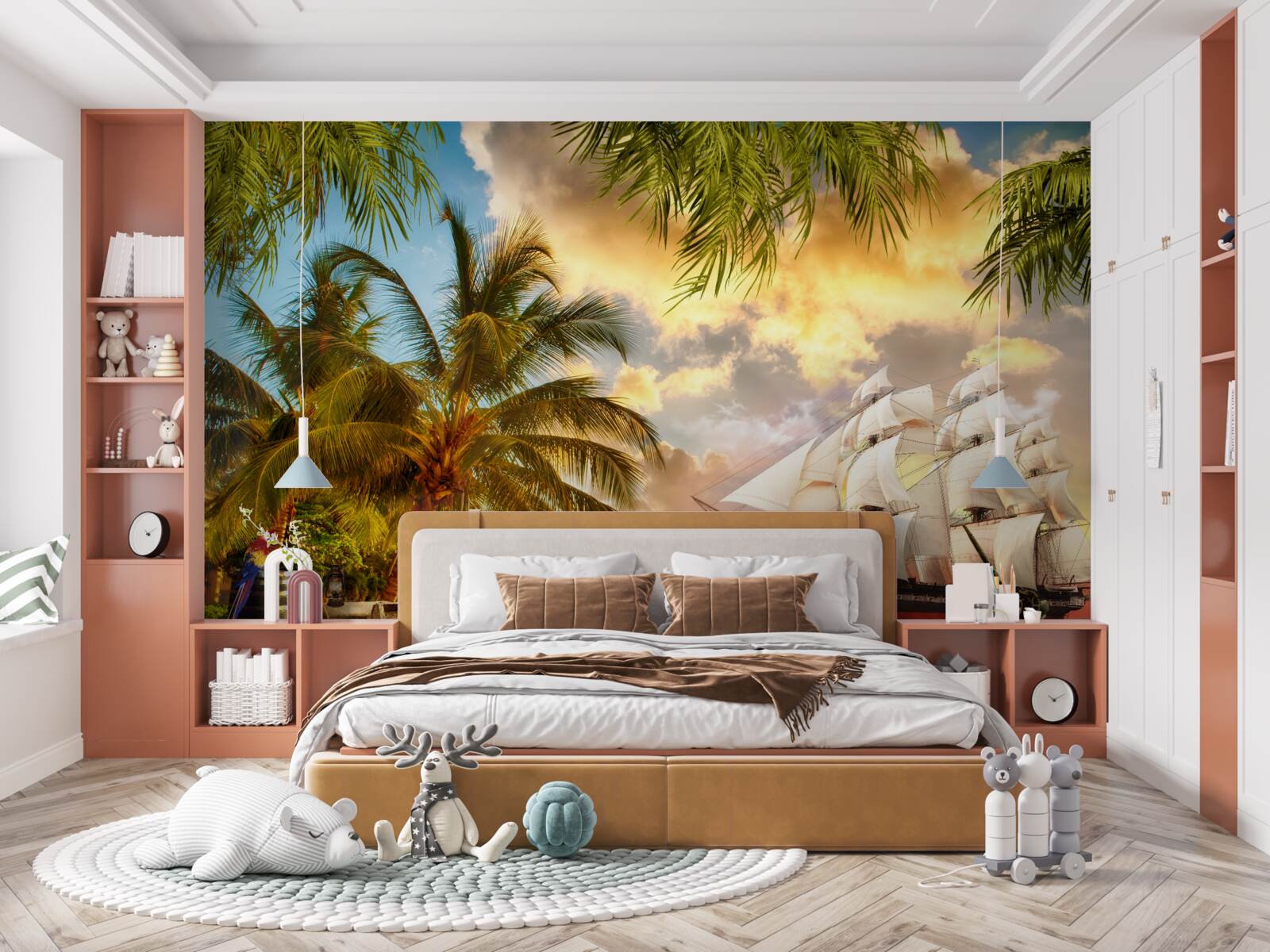 Fototapeta loď sa blíži k pobrežiu