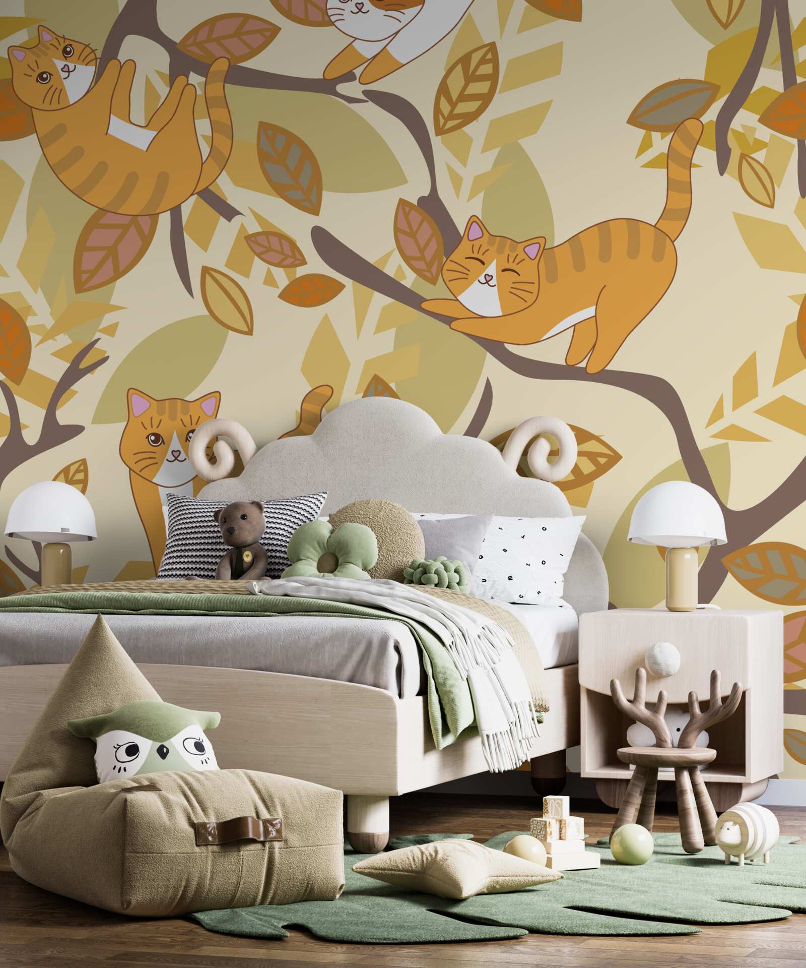 Fototapeta červené mačky sedia na strome