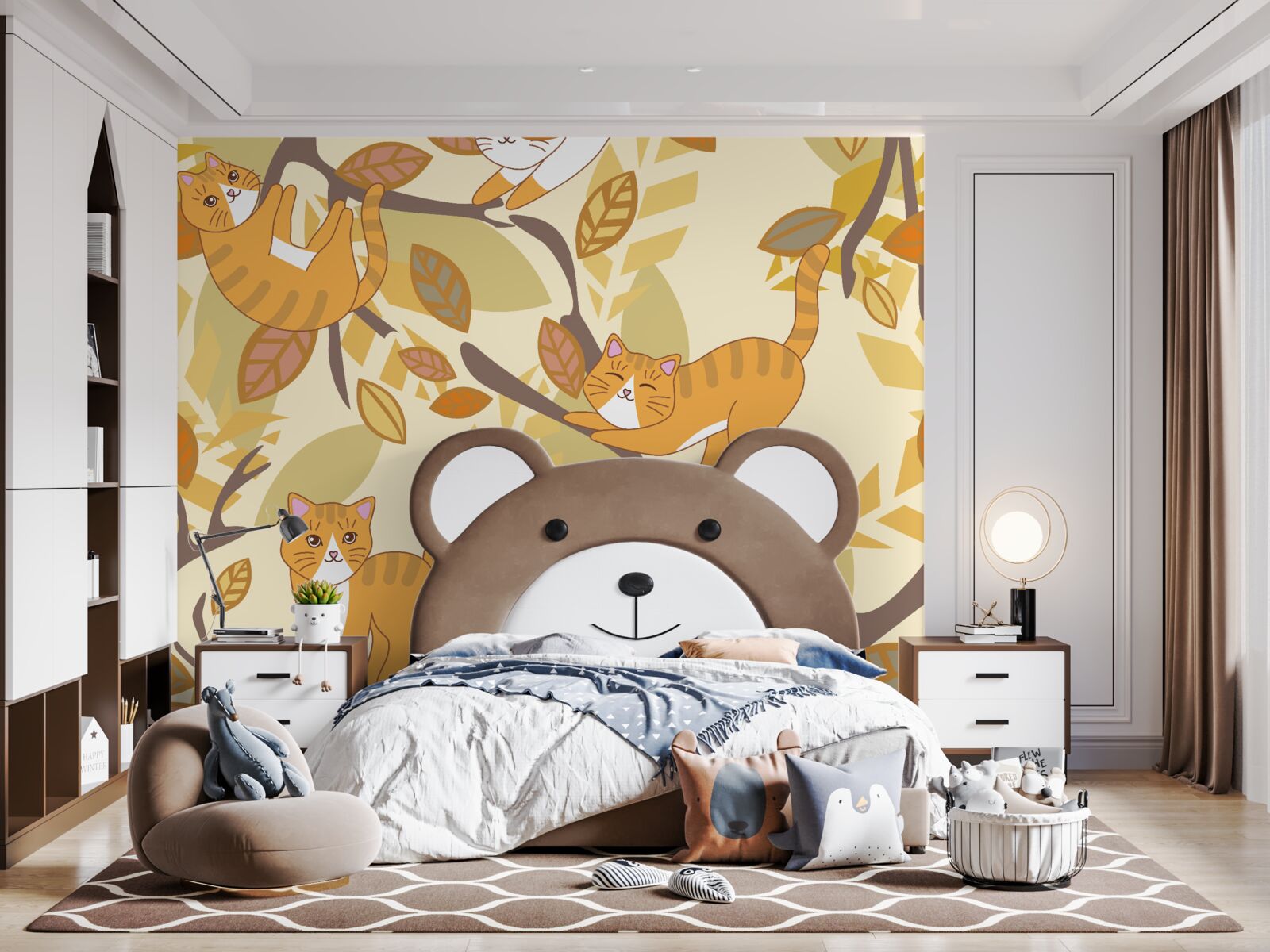 Fototapeta červené mačky sedia na strome