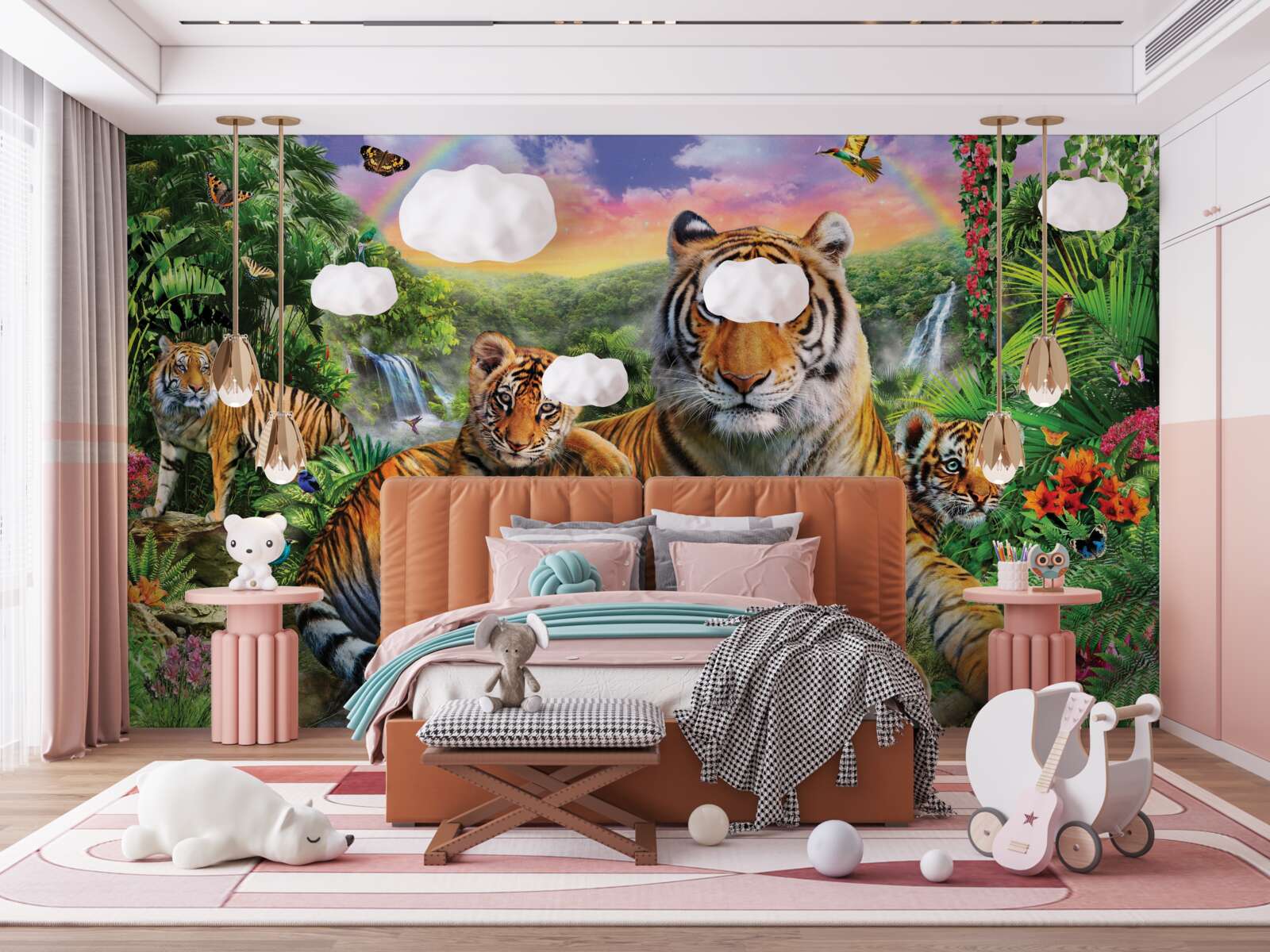 Fototapeta Matka a mladý tigre odpočívajú v džungli