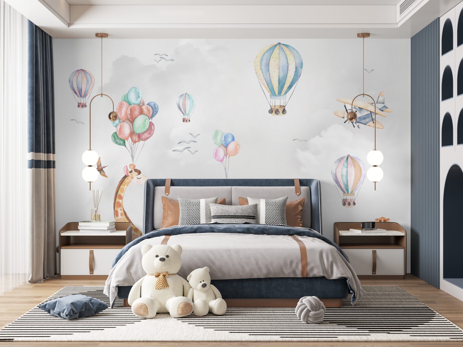 Fototapeta balóny a balóny lietajú vyššie ako zvieratá