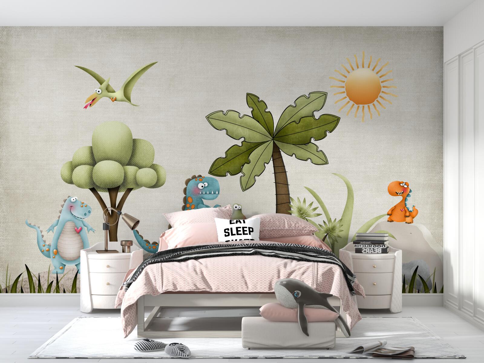 Fototapeta zelený háj s dinosaurami