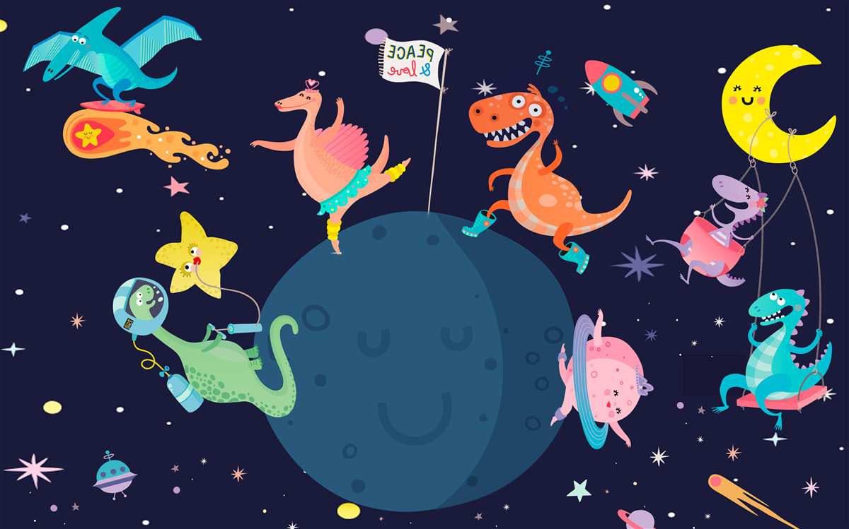 Fototapeta vesminove dinosaury