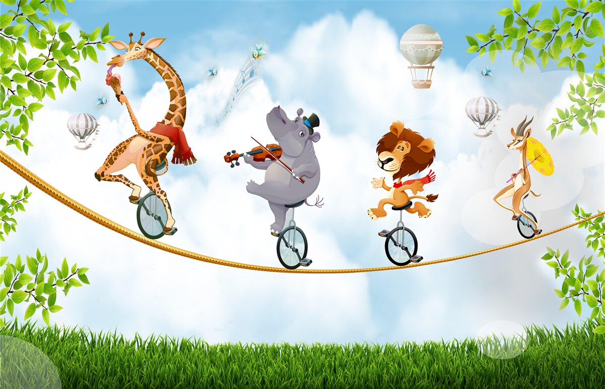 Fototapeta šelmy na zipline a single bicykli