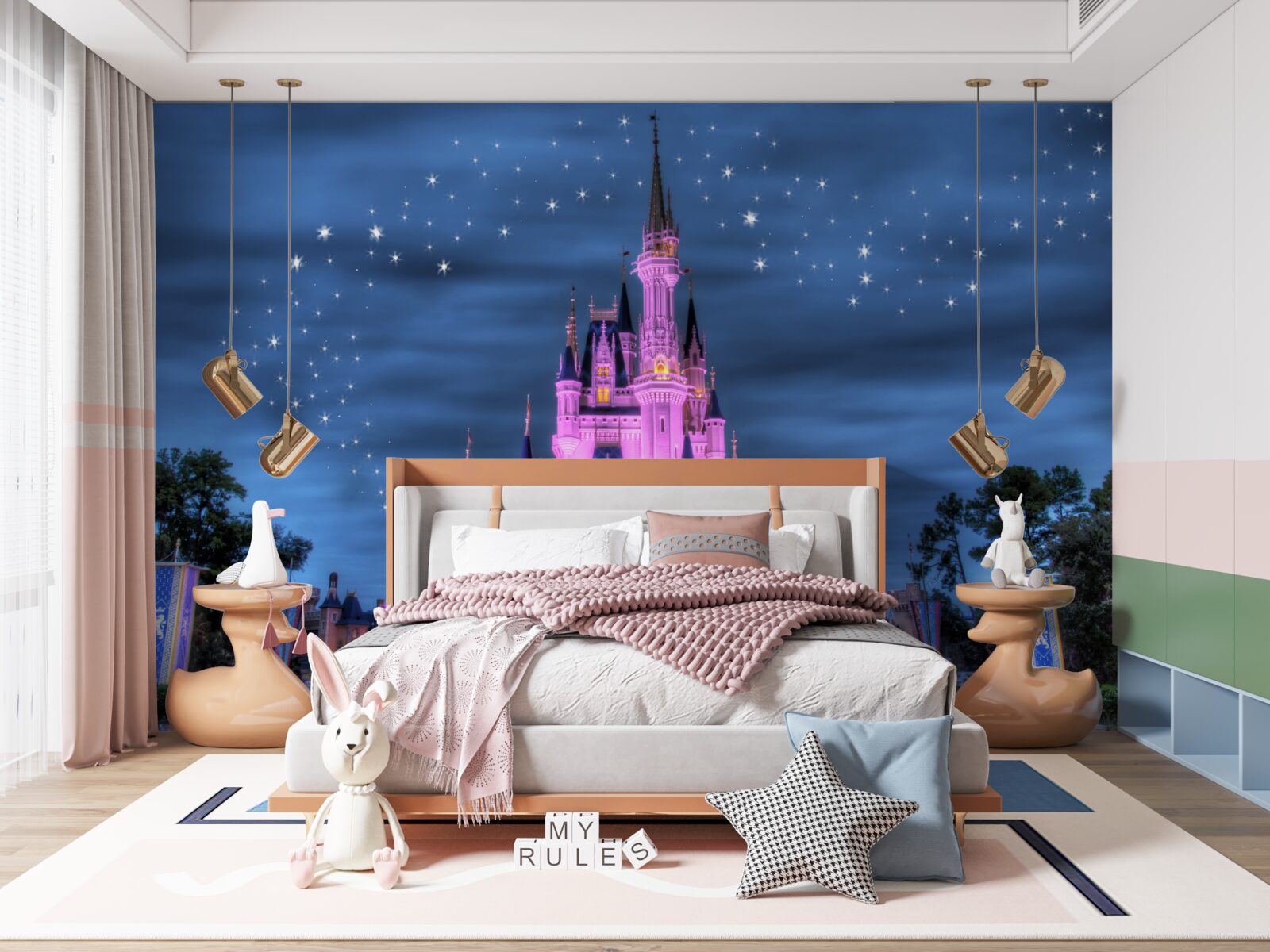 Fototapeta večerné osvetlenie hradu