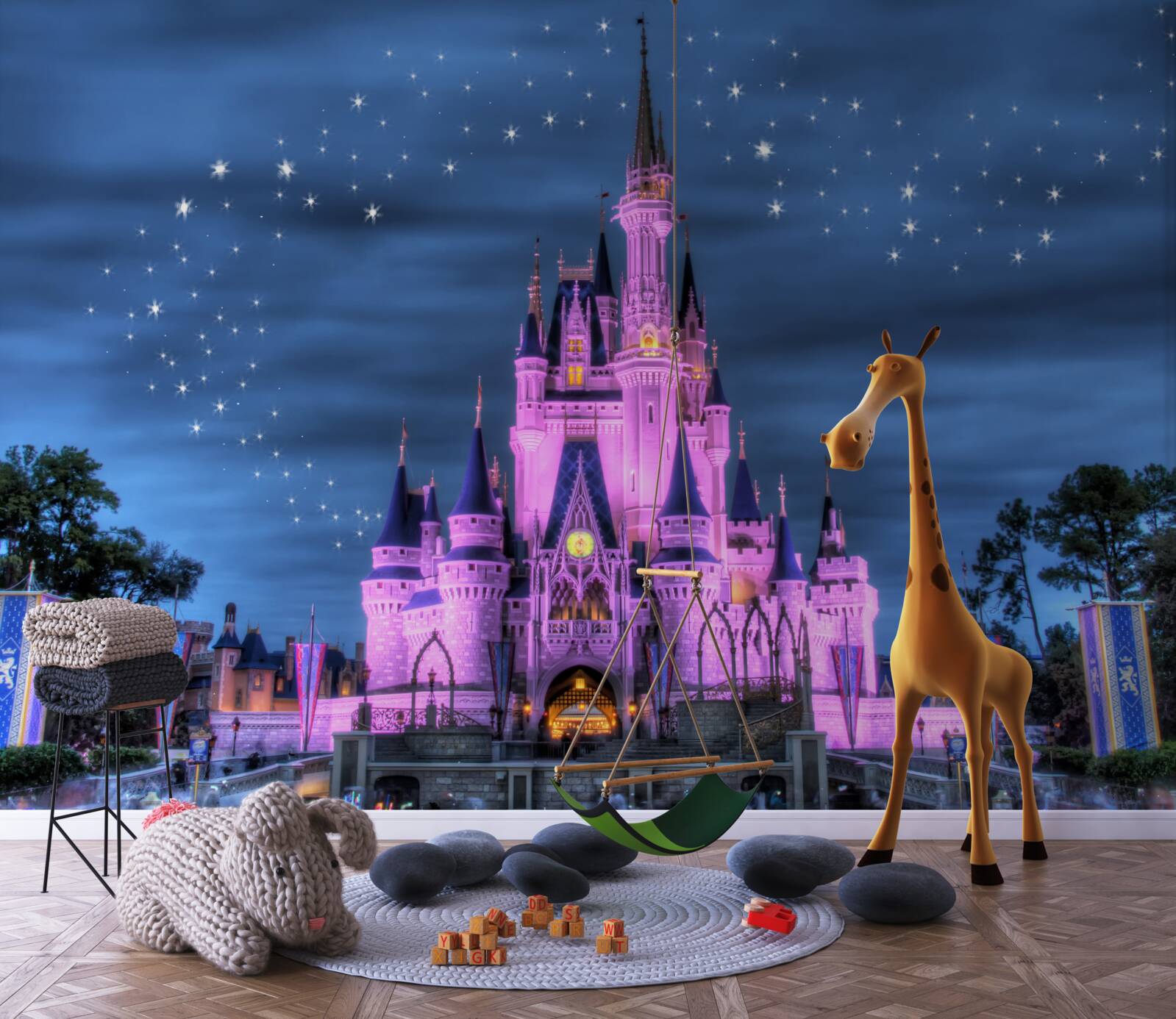 Fototapeta večerné osvetlenie hradu