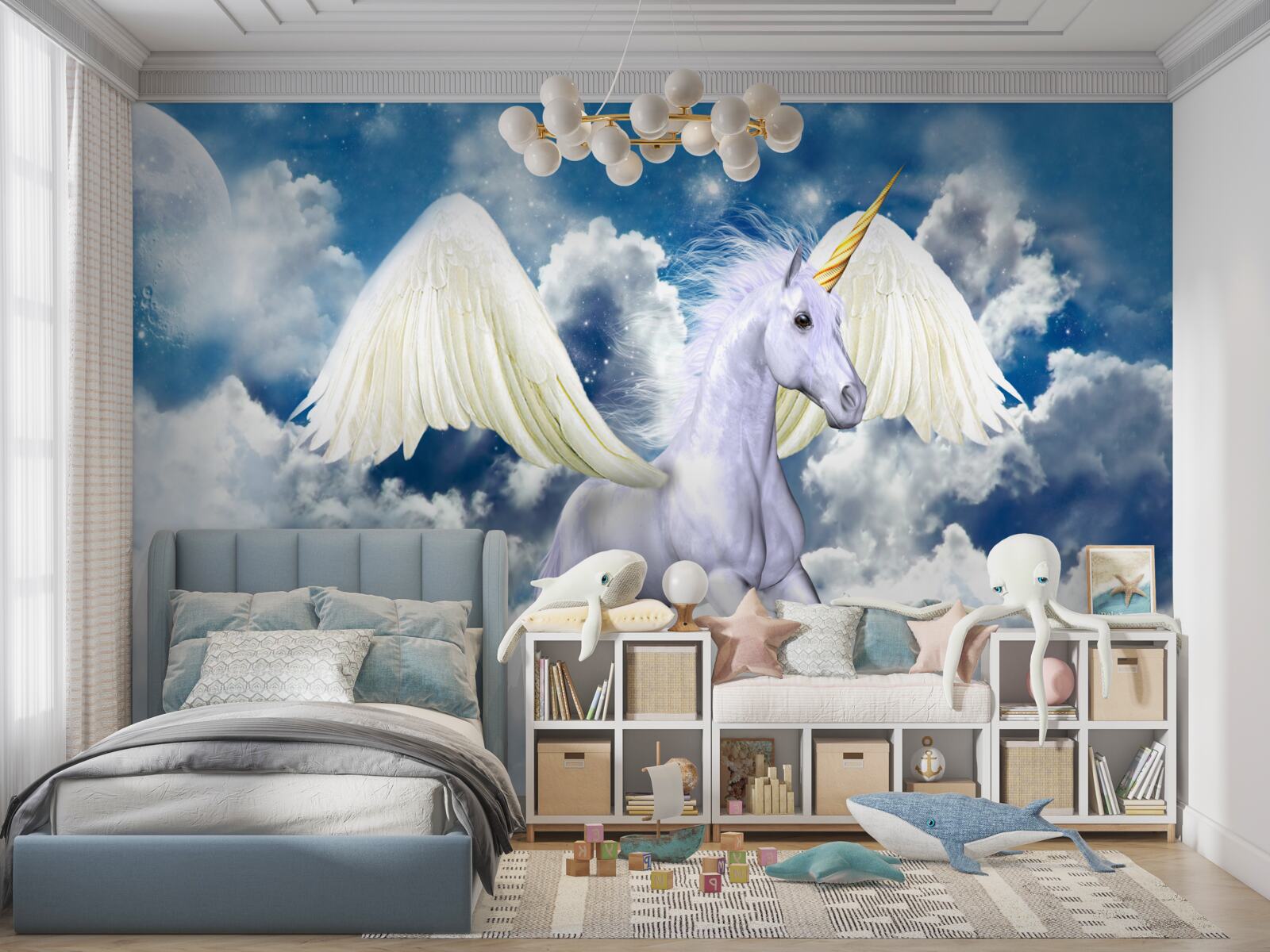 Fototapeta pegas lietajúci medzi oblami