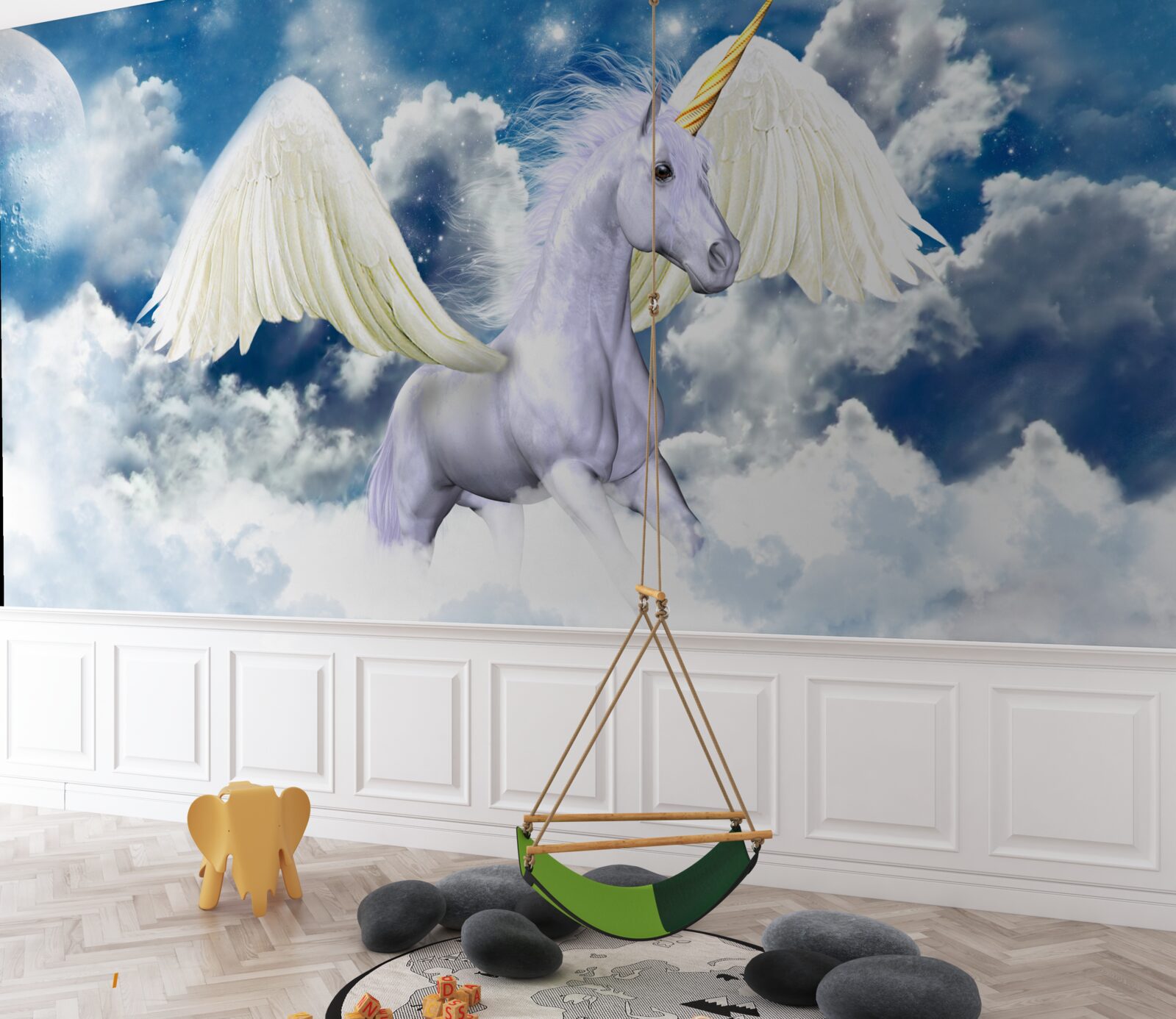 Fototapeta pegas lietajúci medzi oblami