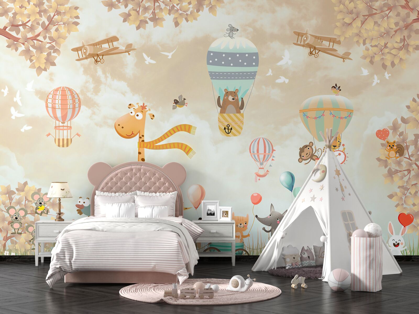 Fototapeta zvieratá sa pohybujú a kĺžu vo vzduchu