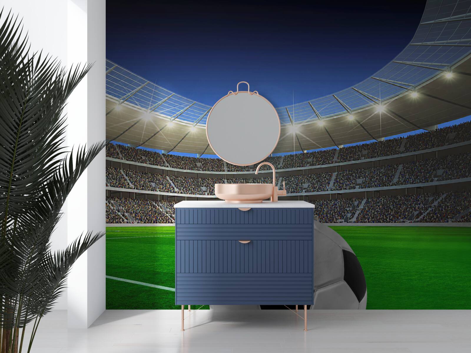 Fototapeta V aréne je futbalové ihrisko s loptou