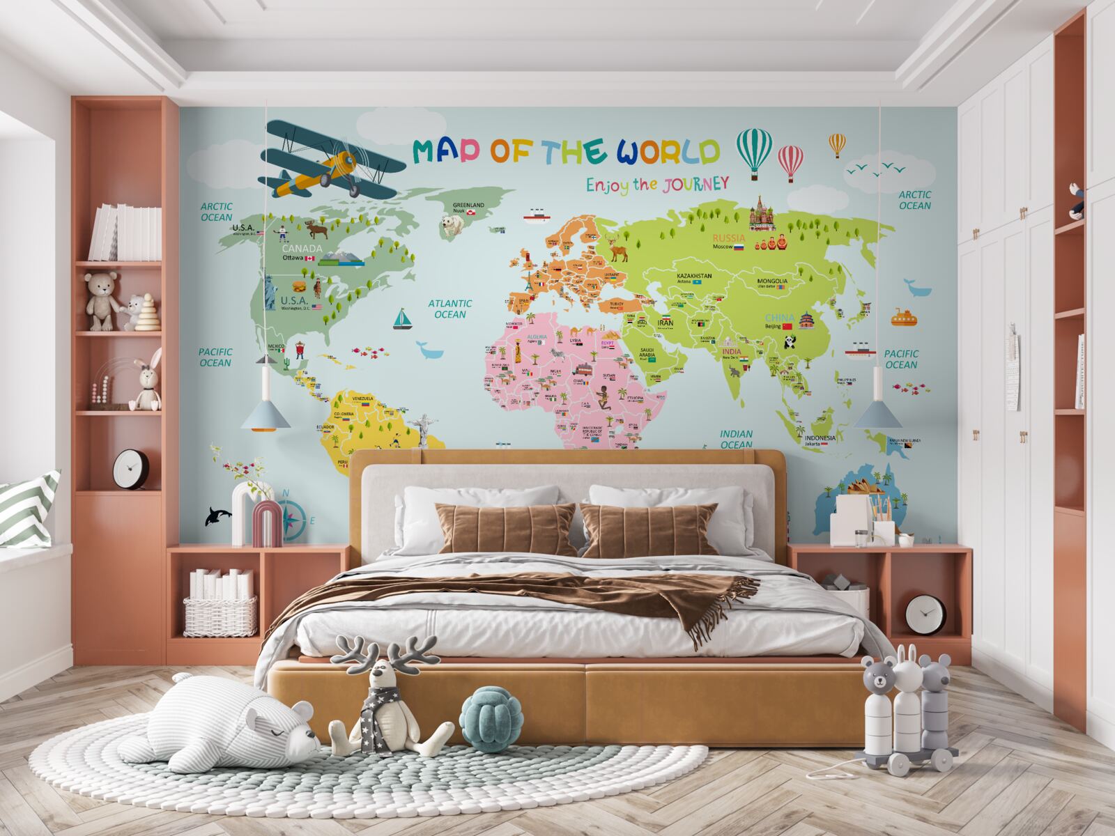 Fototapeta mapa sveta pre deti