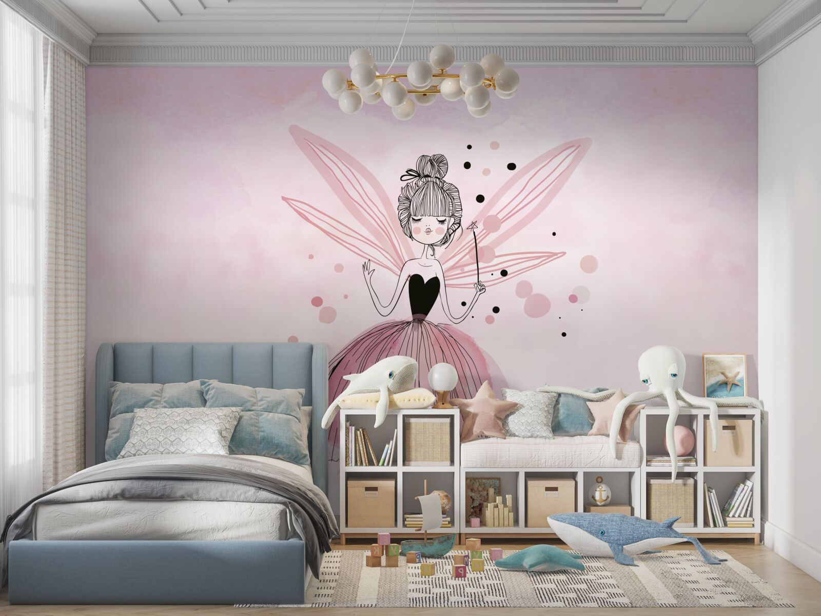 Fototapeta veštec na ružovom pozadí