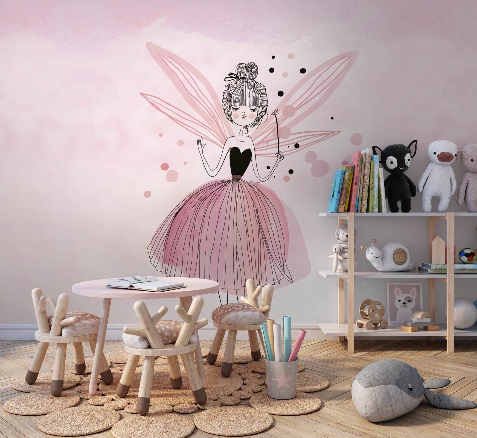 Fototapeta veštec na ružovom pozadí