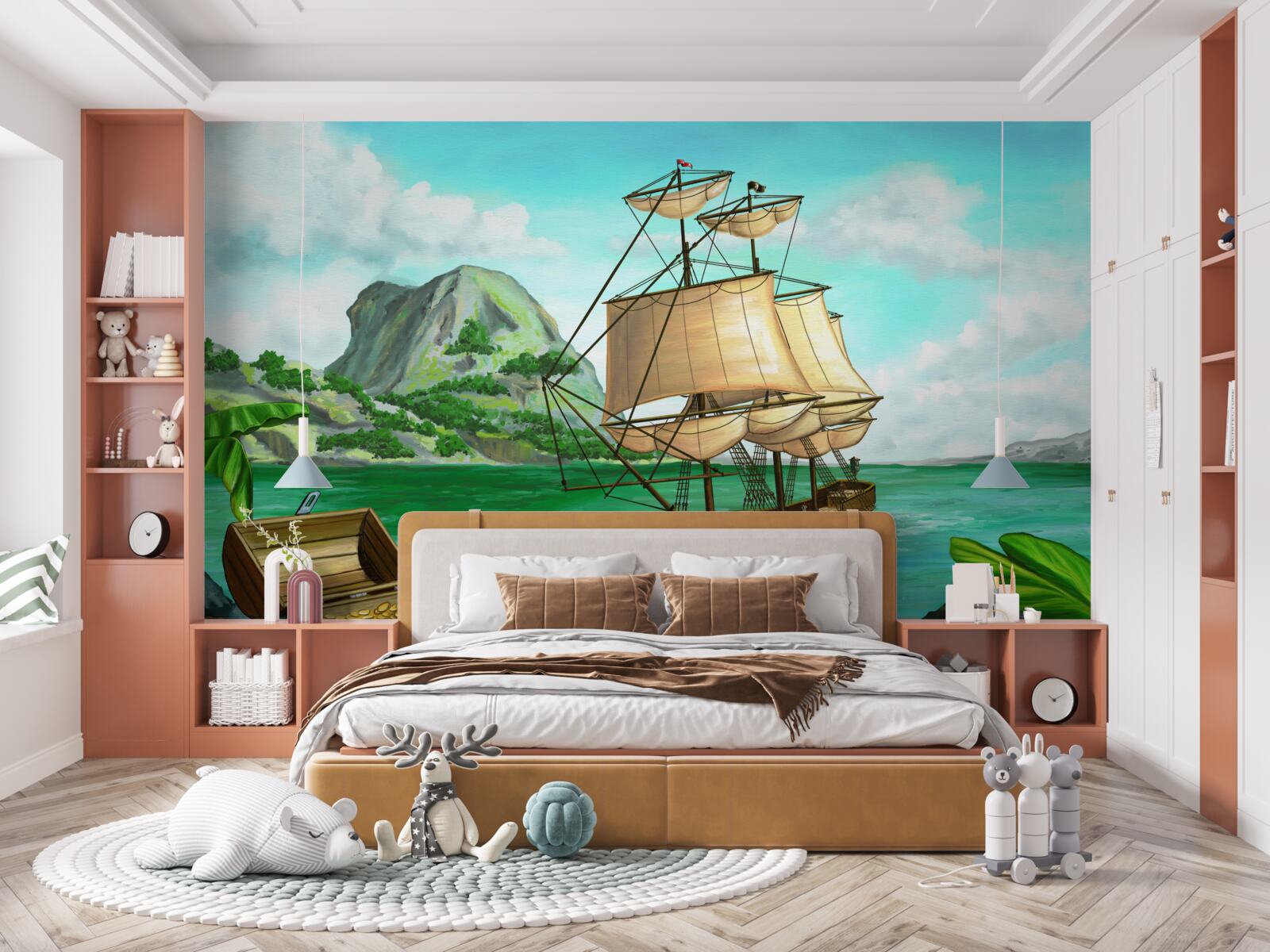 Fototapeta poklad na palube lode sa blíži k pobrežiu