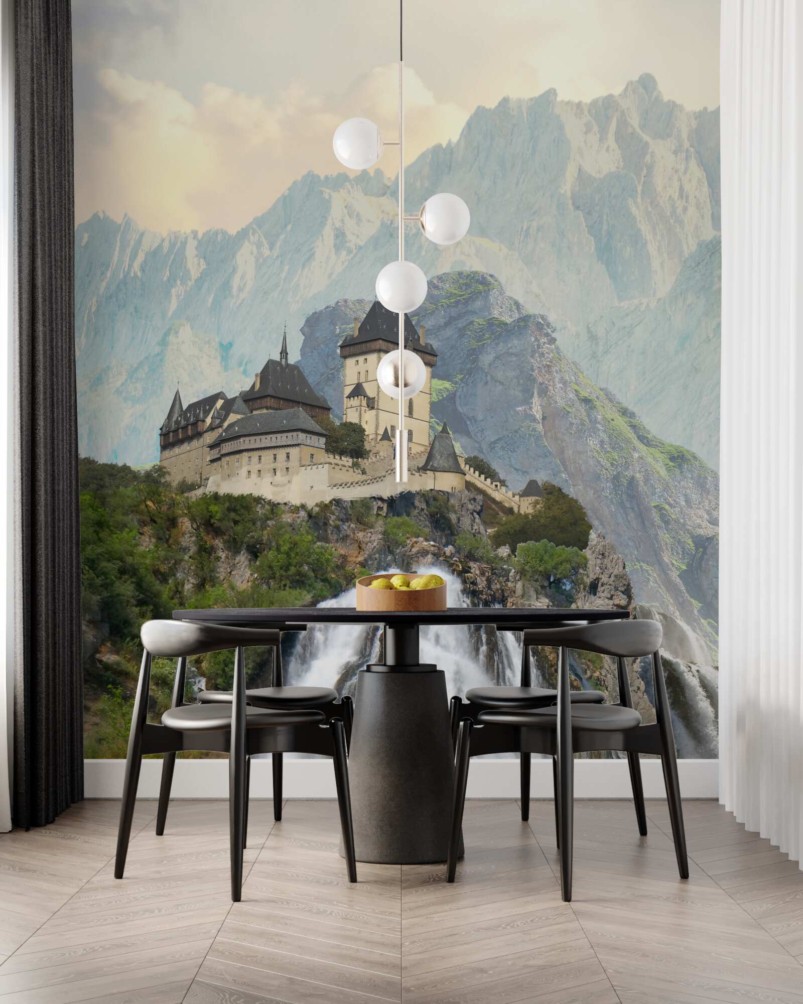 Fototapeta Karlštejn je hrad nachádzajúci sa v horách