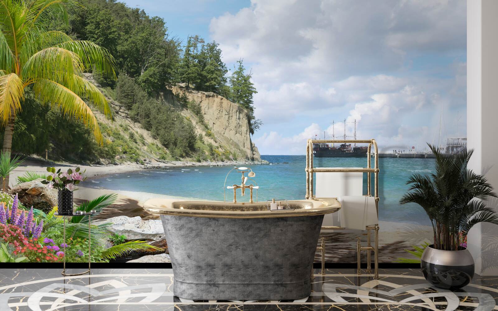 Fototapeta prístav s loďami