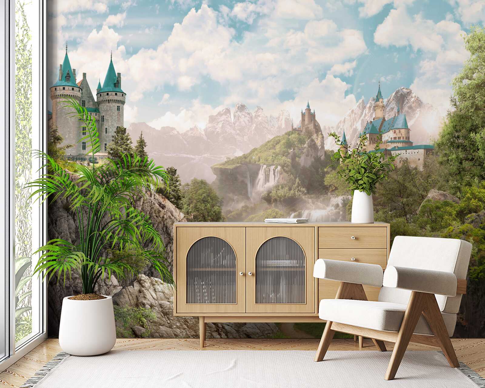 Fototapeta výhľad na hrady a vodopády