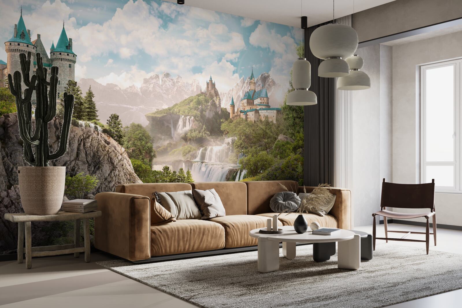 Fototapeta výhľad na hrady a vodopády