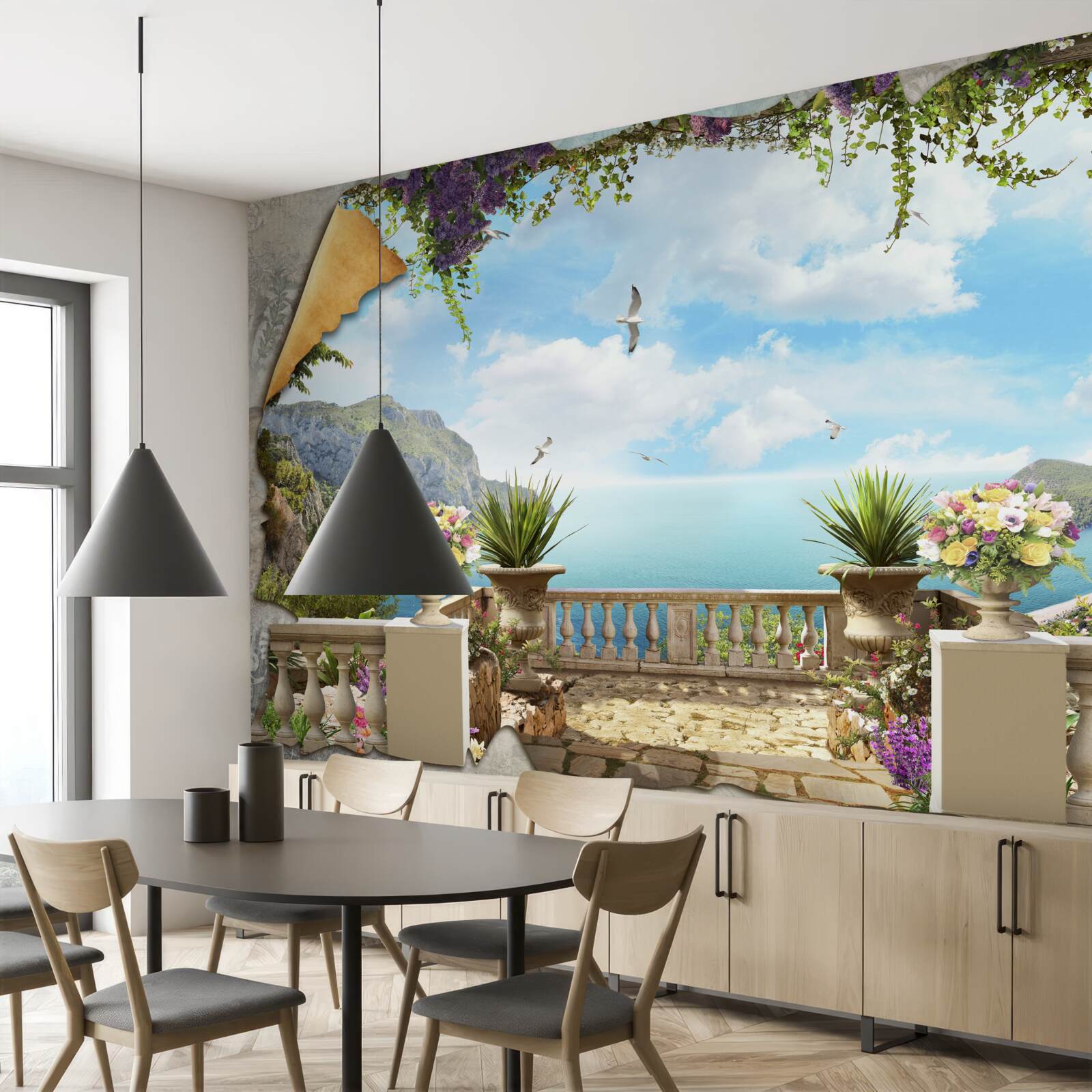 Fototapeta panoramatický výhľad na more z balkóna