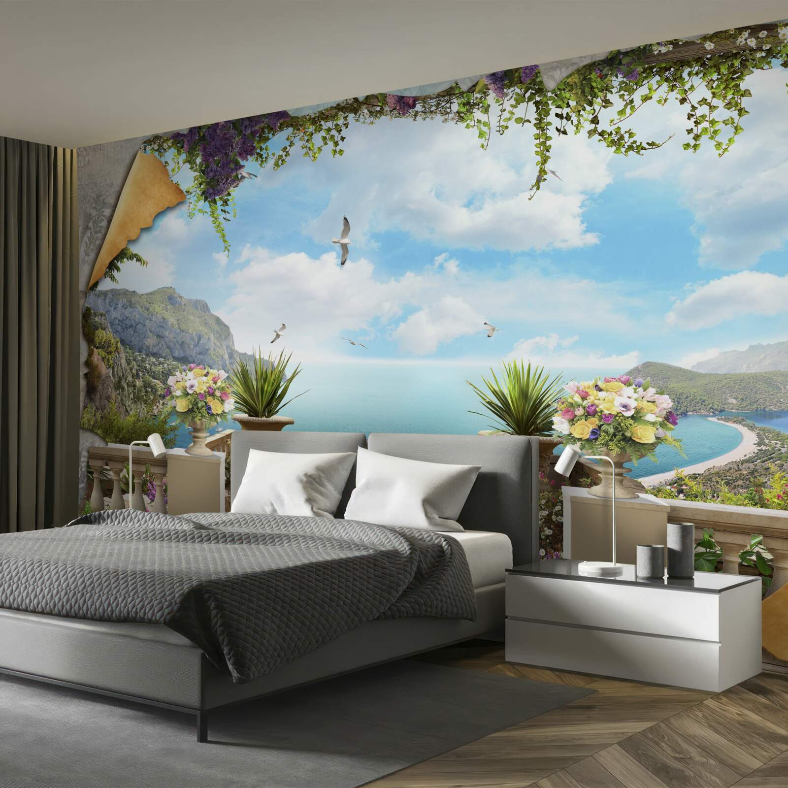 Fototapeta panoramatický výhľad na more z balkóna