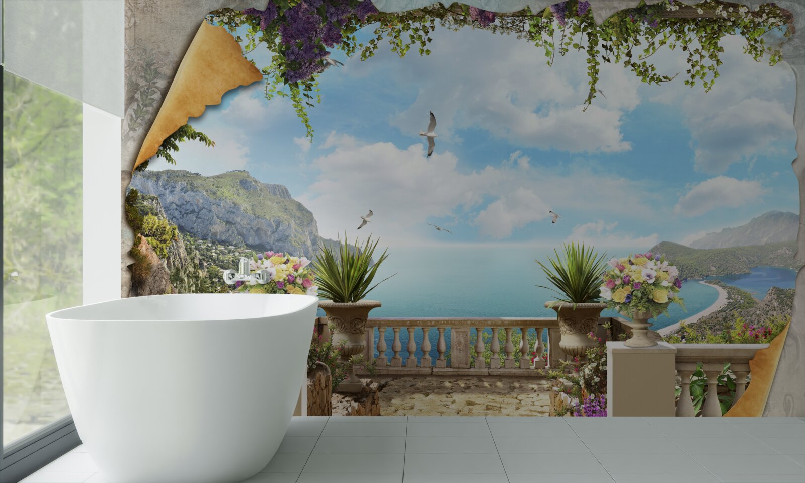 Fototapeta panoramatický výhľad na more z balkóna