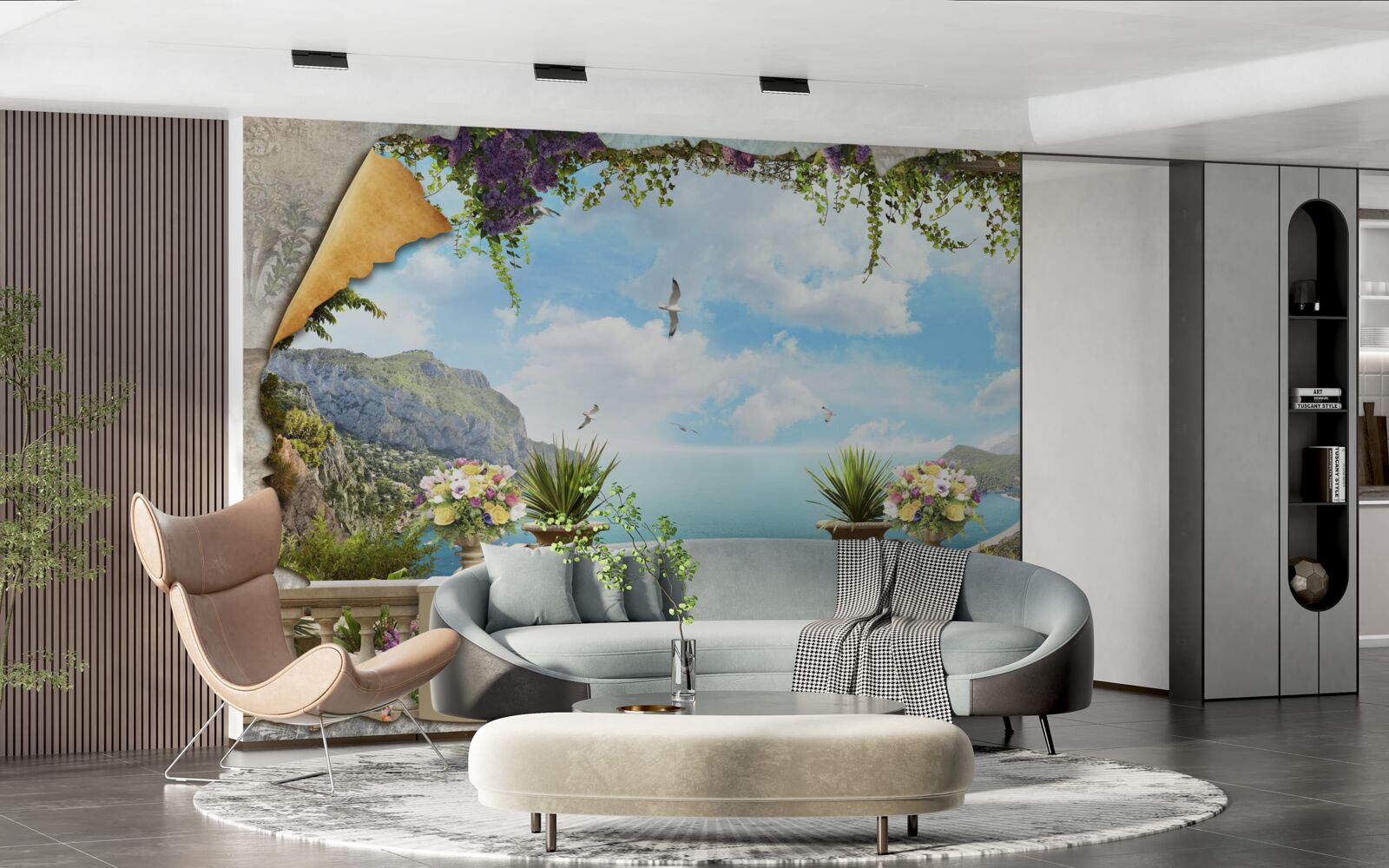 Fototapeta panoramatický výhľad na more z balkóna