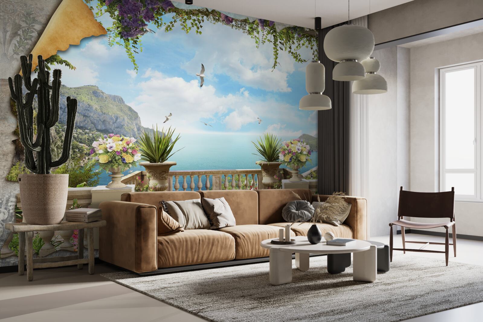 Fototapeta panoramatický výhľad na more z balkóna