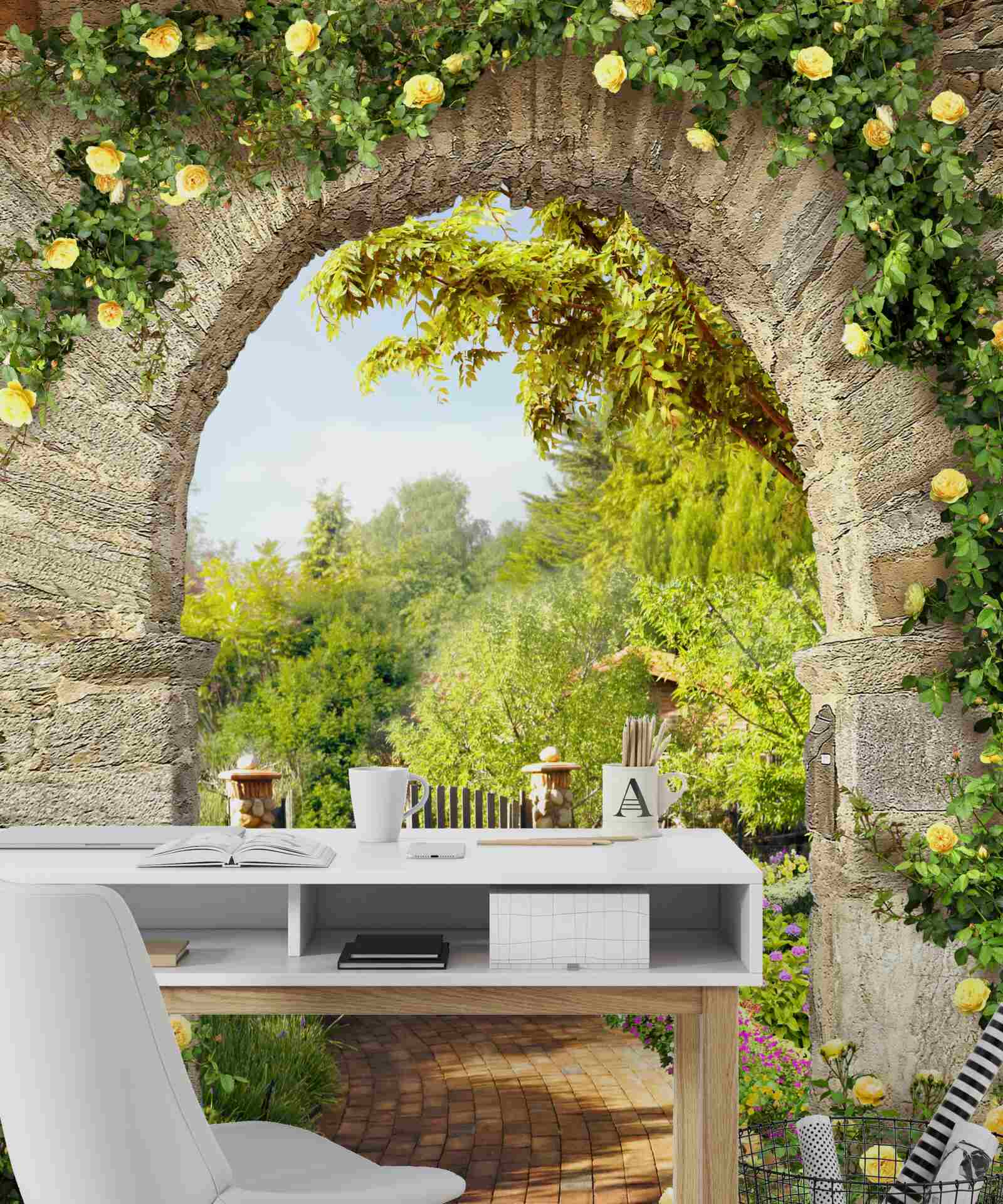 Fototapeta ružová záhrada