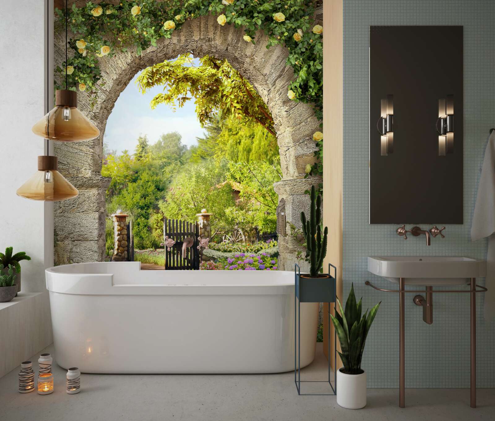 Fototapeta ružová záhrada