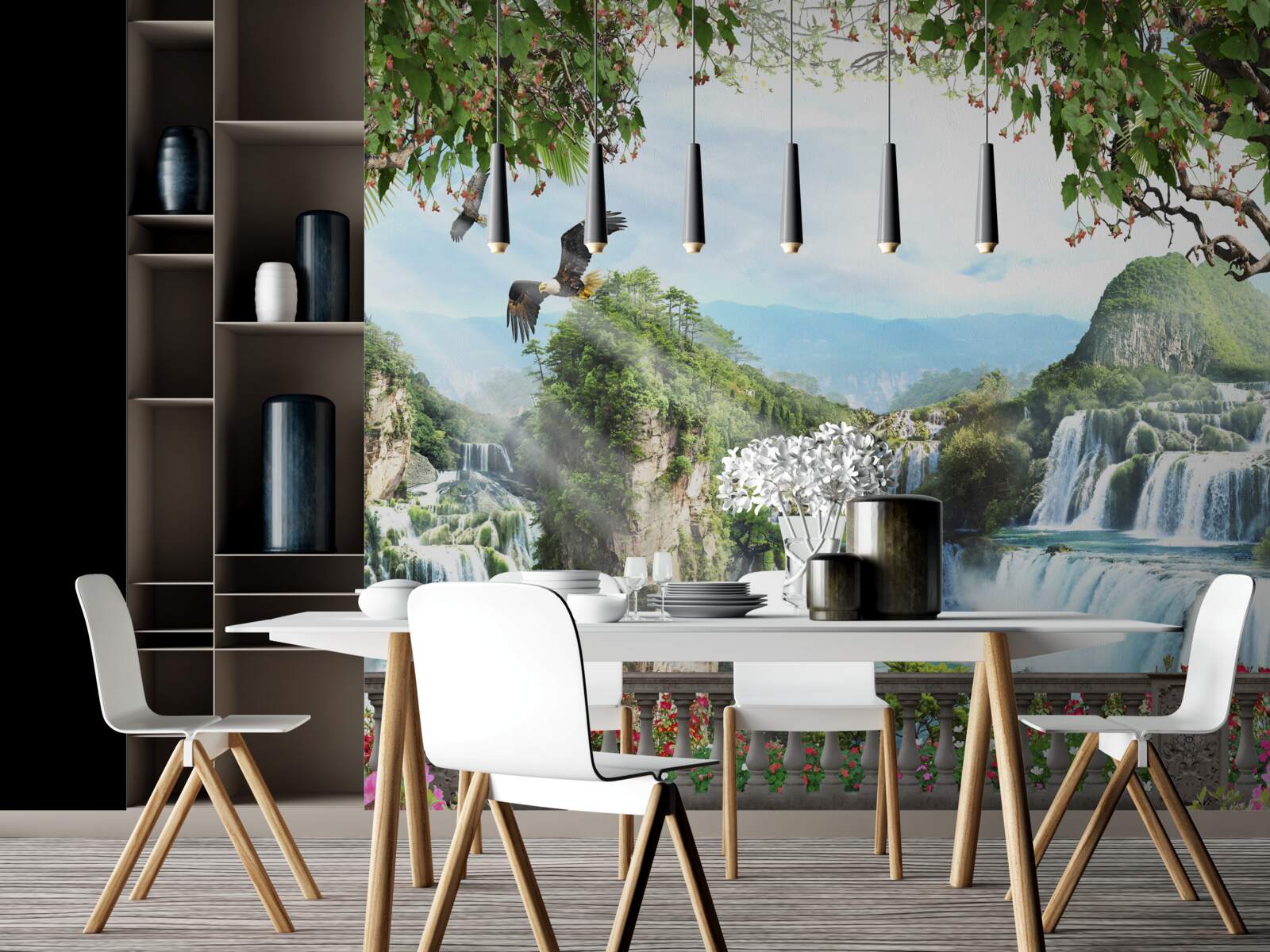 Fototapeta panoráma nádherných vysokých vodopádov