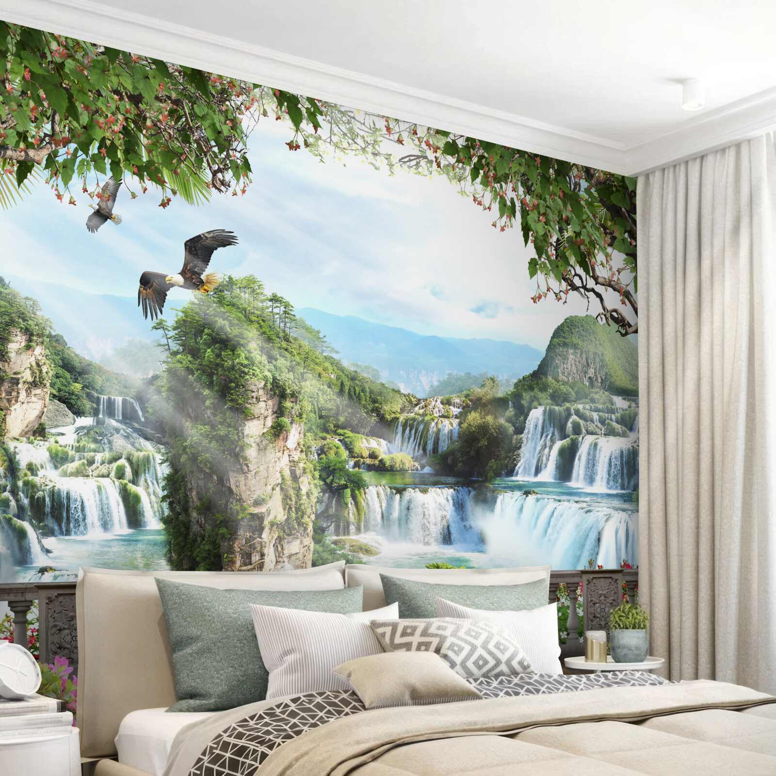 Fototapeta panoráma nádherných vysokých vodopádov