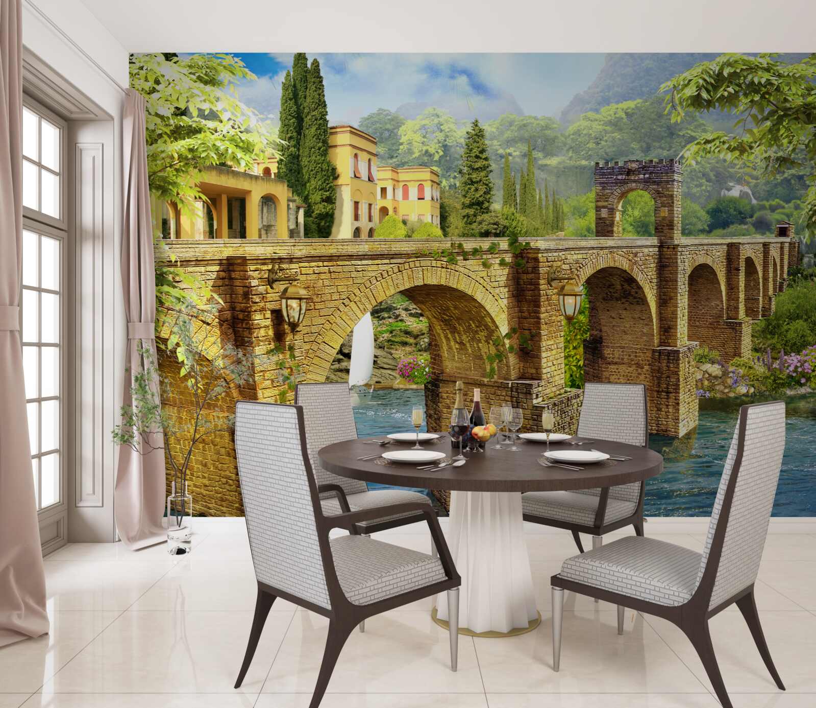 Fototapeta nádherný architektonický most cez kanál