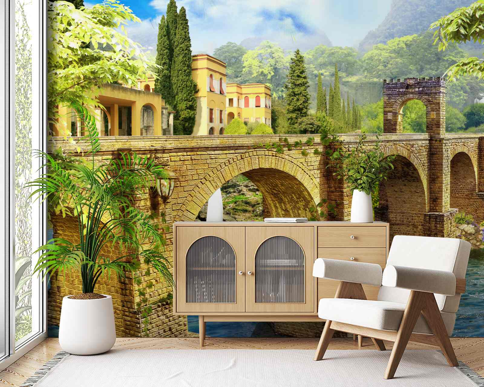 Fototapeta nádherný architektonický most cez kanál