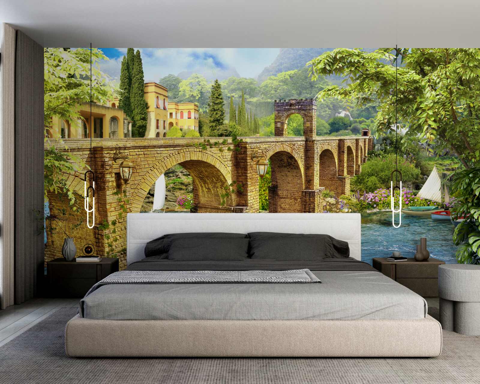 Fototapeta nádherný architektonický most cez kanál