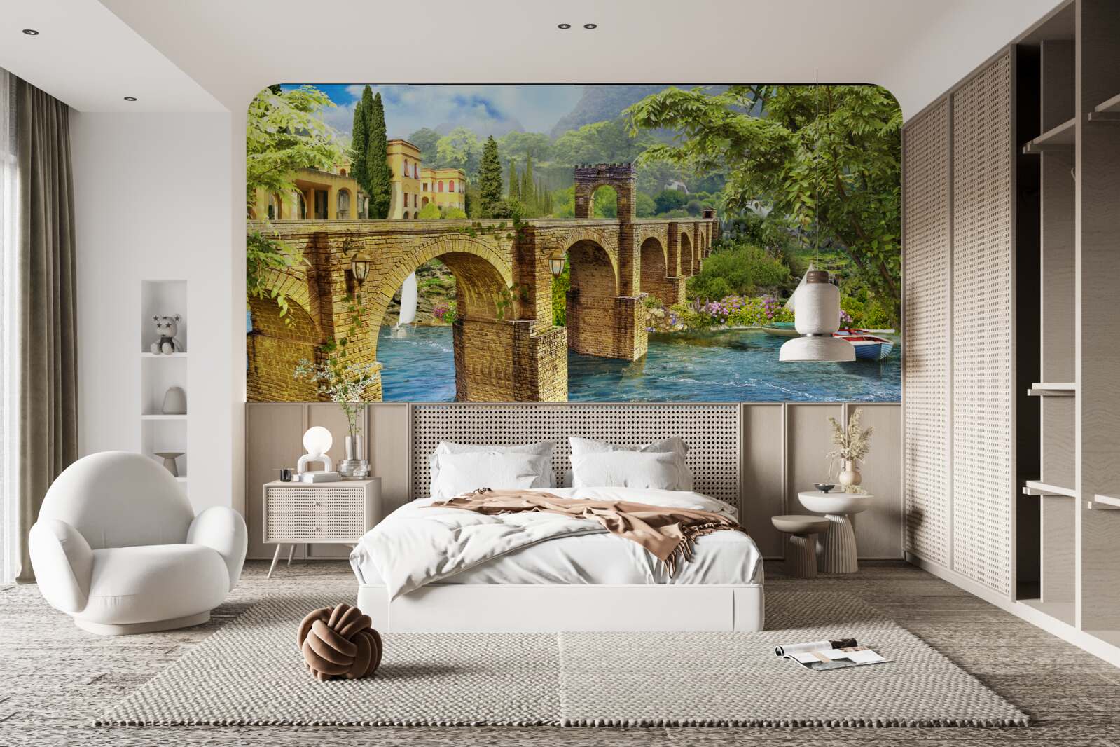 Fototapeta nádherný architektonický most cez kanál