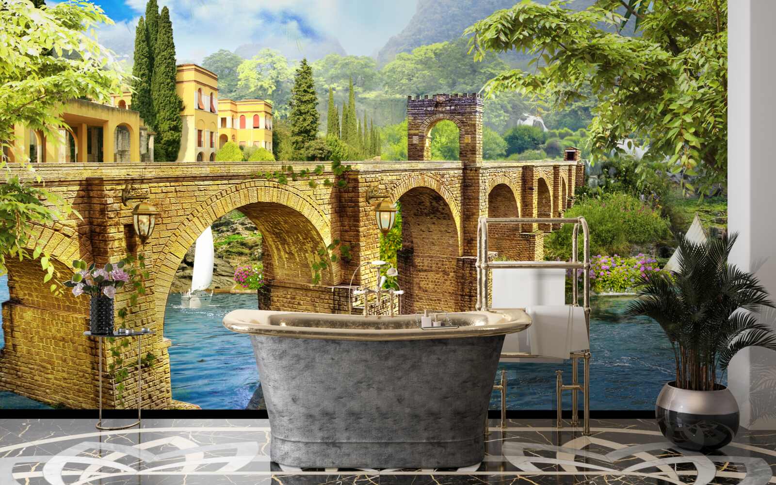 Fototapeta nádherný architektonický most cez kanál