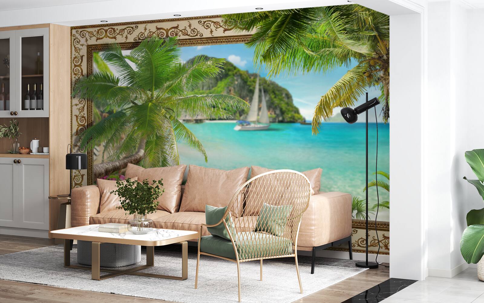 Fototapeta jachta s plachtami na mori