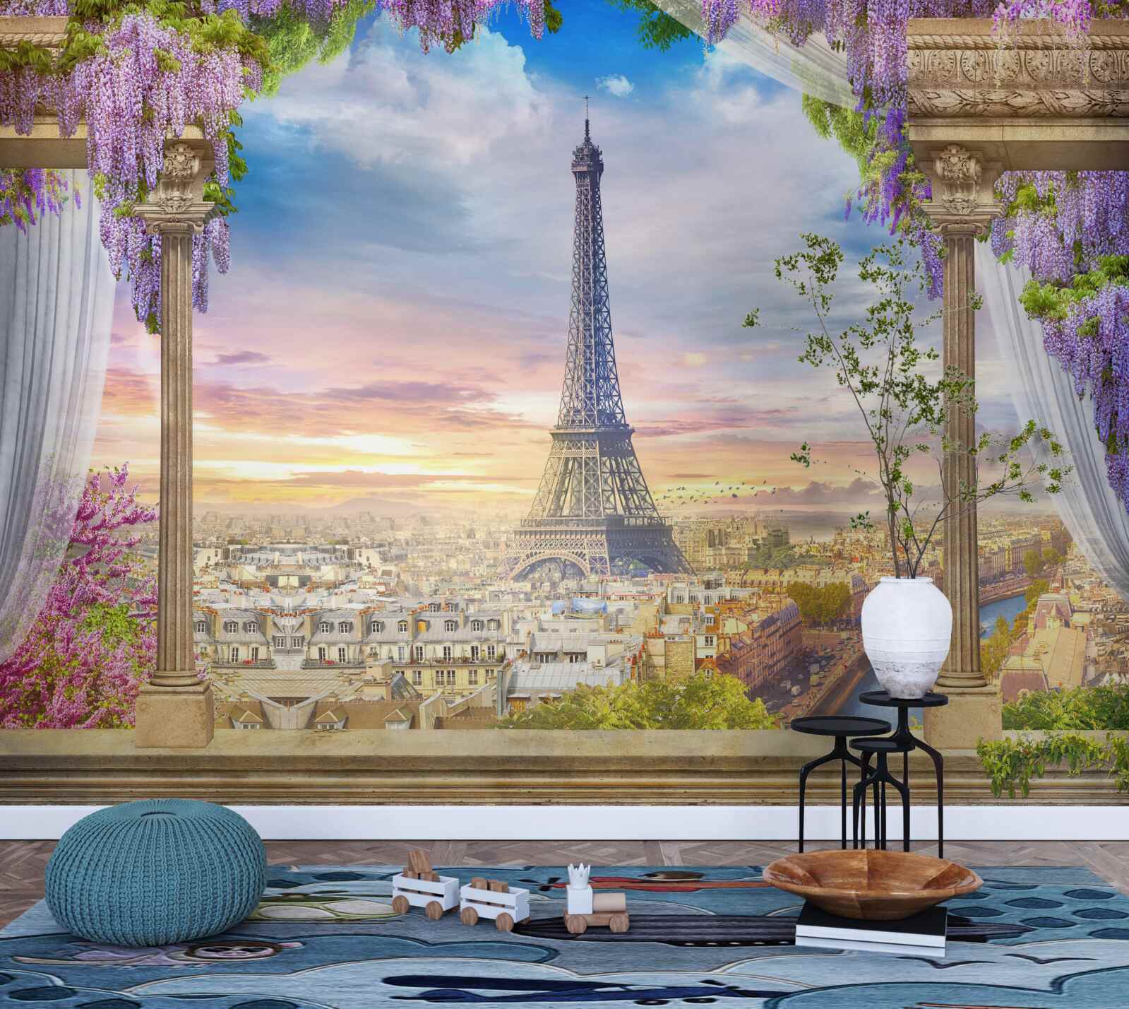 Fototapeta nádherný výhľad na Eiffelovu vežu