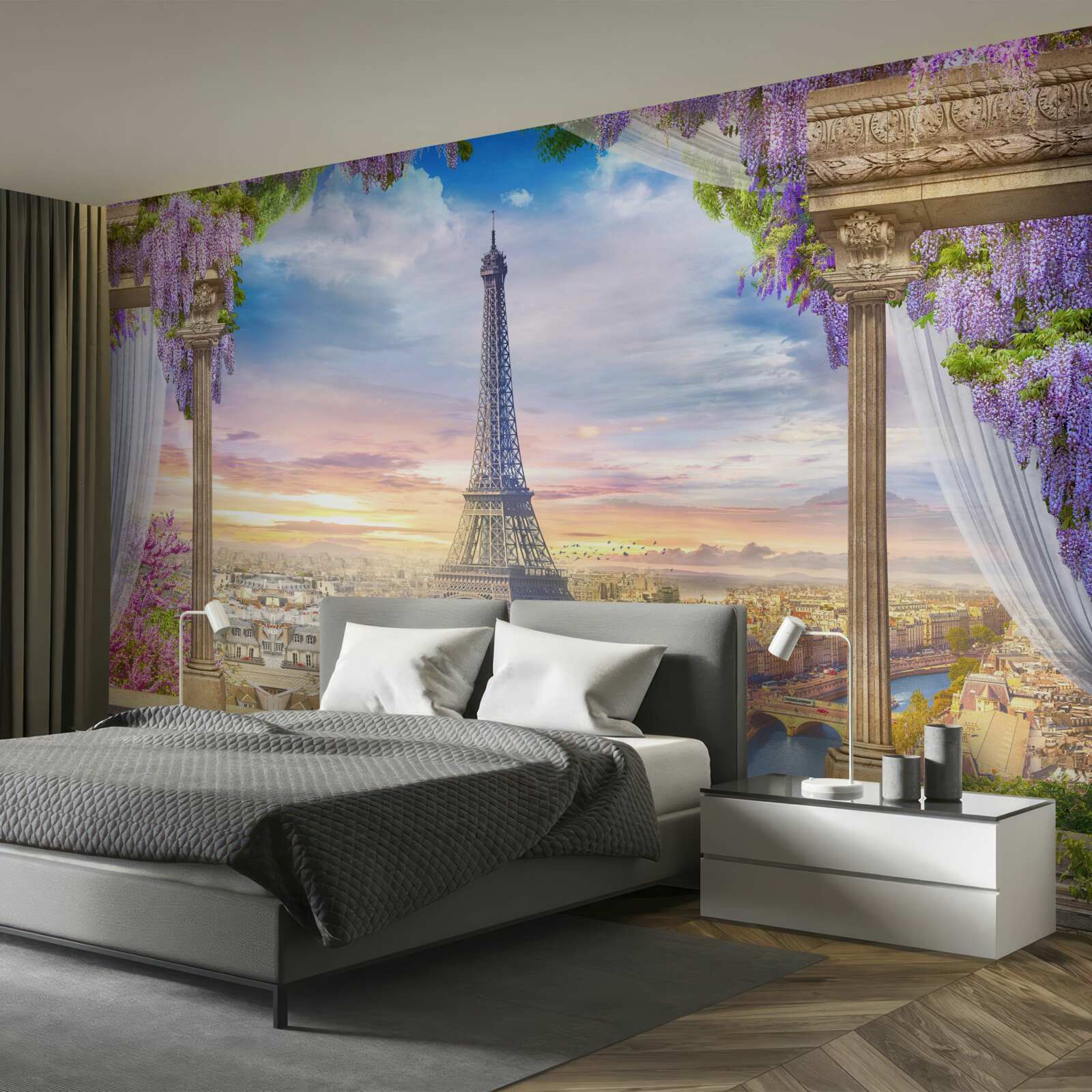 Fototapeta nádherný výhľad na Eiffelovu vežu