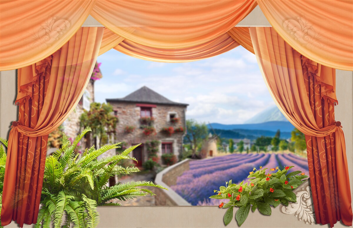 Fototapeta levanduľová otváracia panoráma z okna