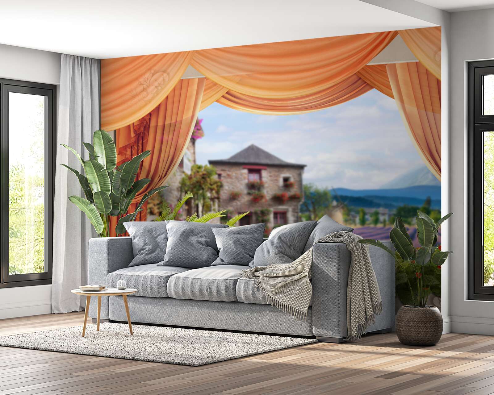 Fototapeta levanduľová otváracia panoráma z okna