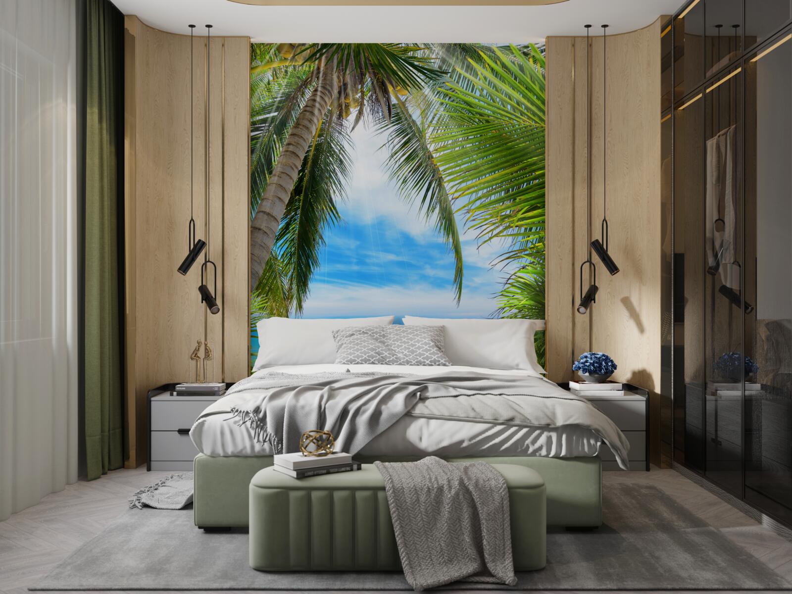 Fototapeta cesta k oceánu cez palmy